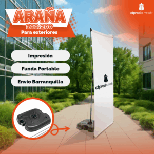 araña publicitaria exterior 100x200 cm gran formato impermeable