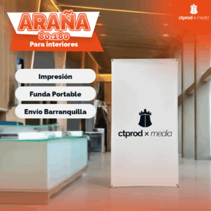 araña publicitaria interior 80x180 cm tipo X con lona impresa